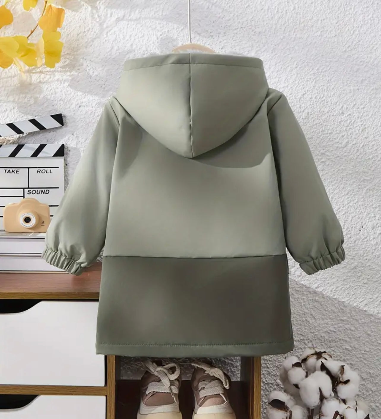 Chamarra verde con Capucha e Interior Calientito