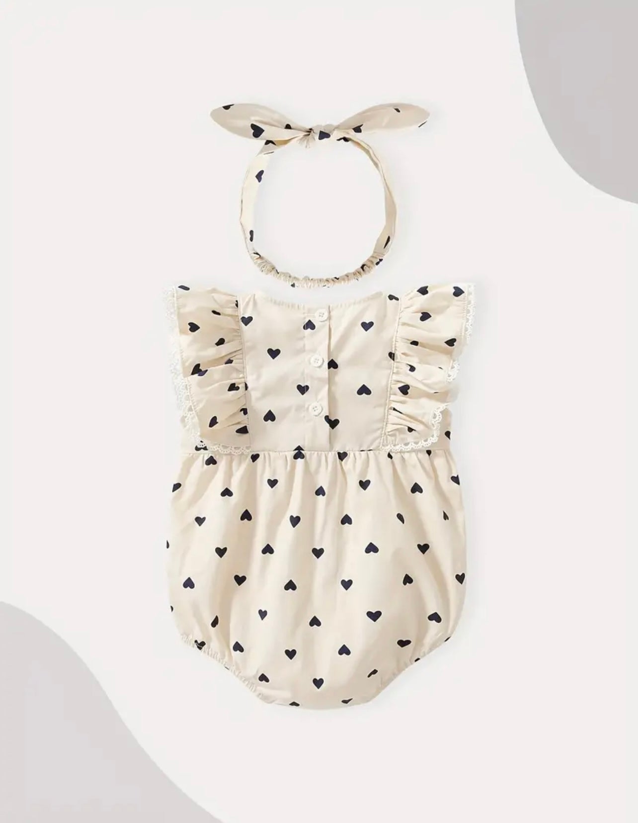 Ranita Beige con Corazoncitos Azules