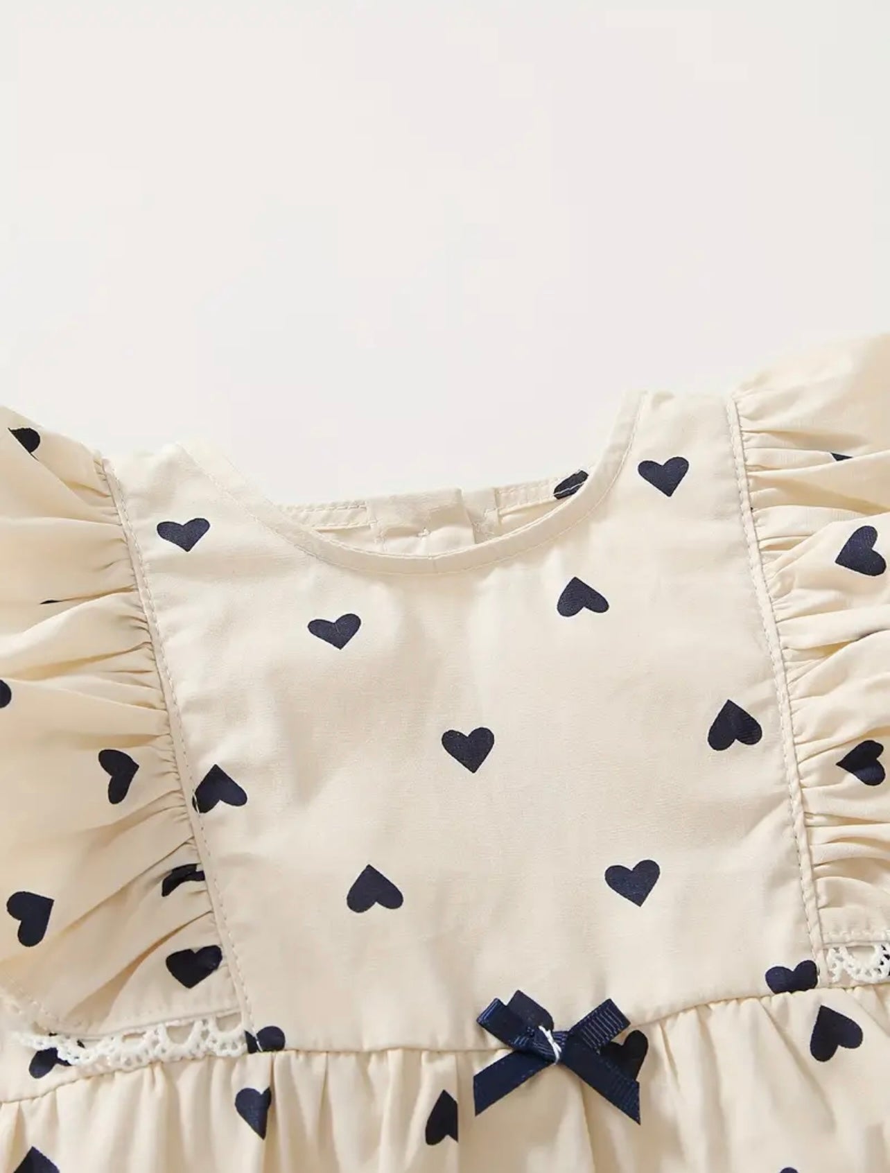 Ranita Beige con Corazoncitos Azules