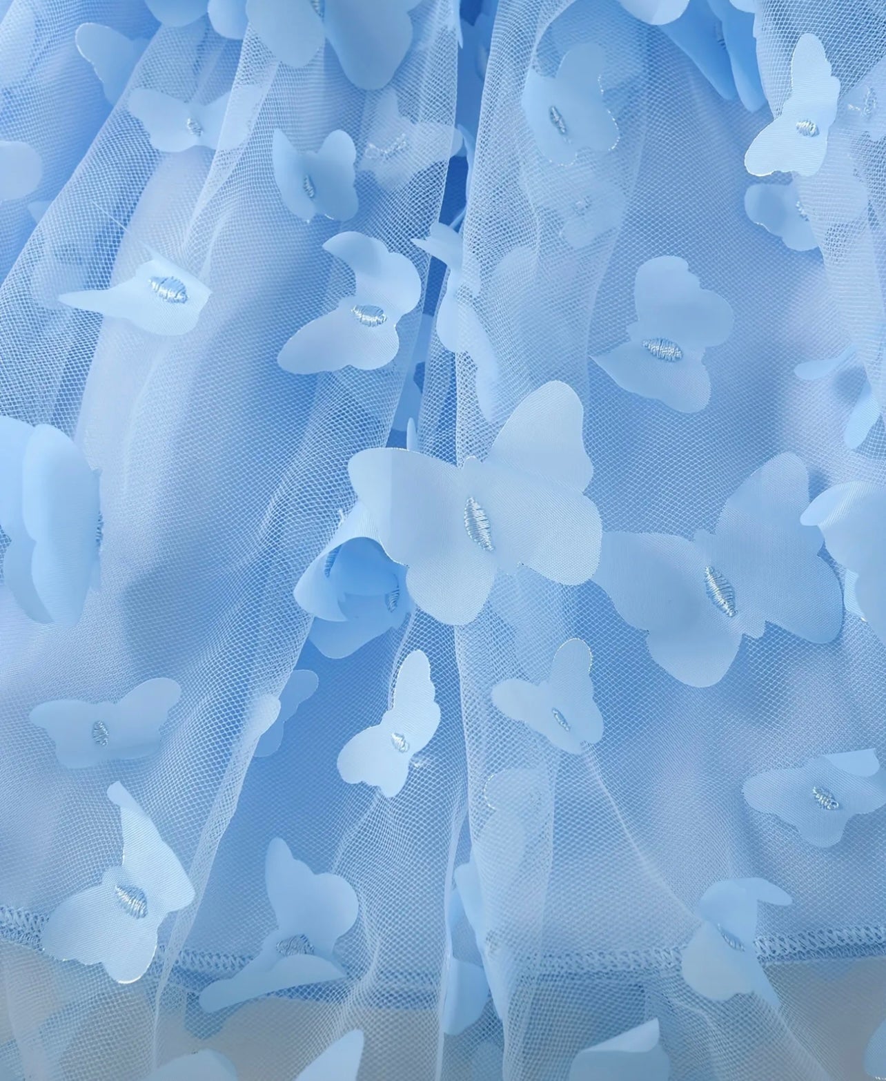 Falda Mariposas Azul Tul