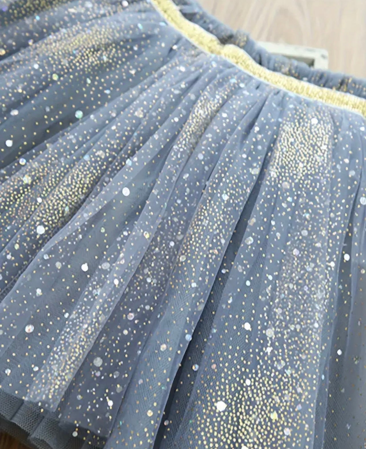 Falda Gris con Brillitos