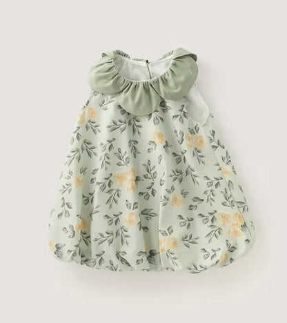 Vestido Menta con Flores Amarillas