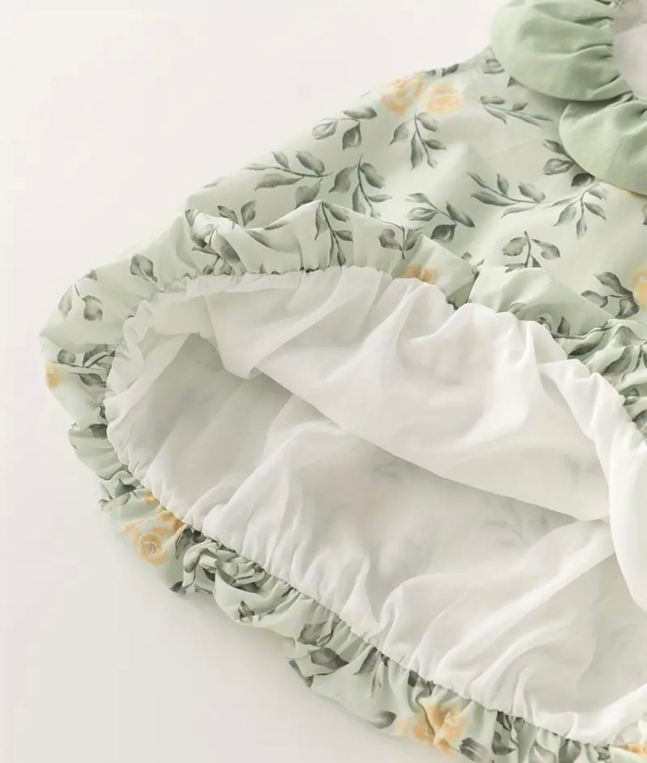 Vestido Menta con Flores Amarillas