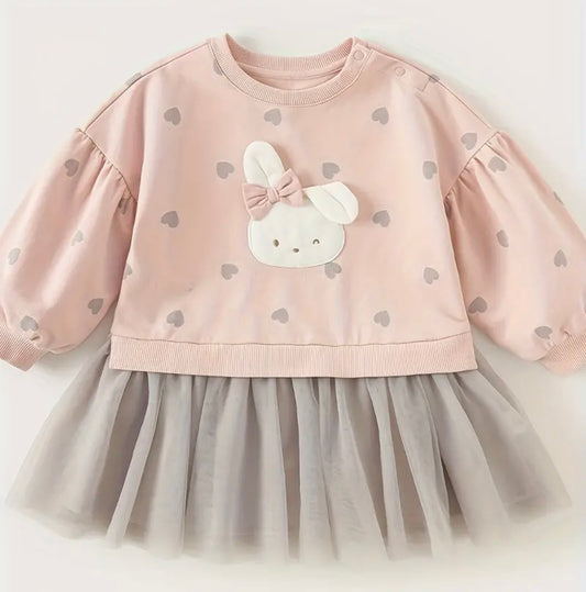 Vestido Rosa con Faldita de Tul
