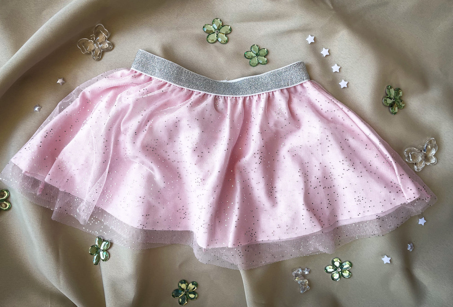 Falda Rosa con Plateado