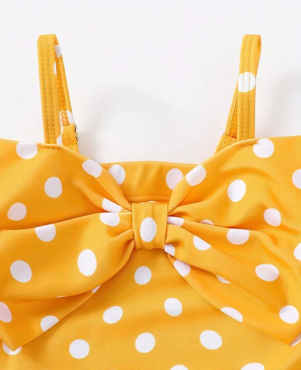 Traje de Baño Amarillo Puntitos con Super Moño