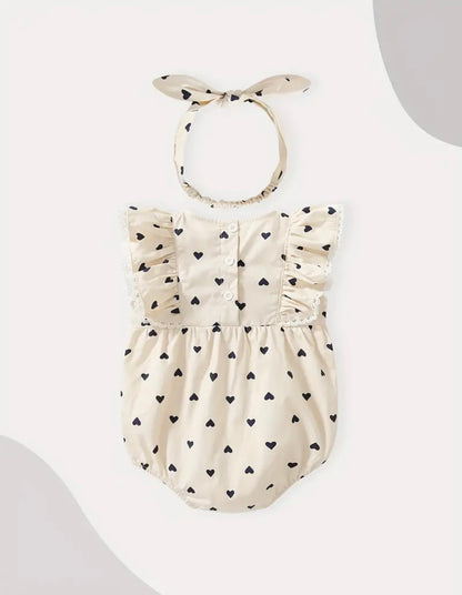 Ranita Beige con Corazoncitos Azules